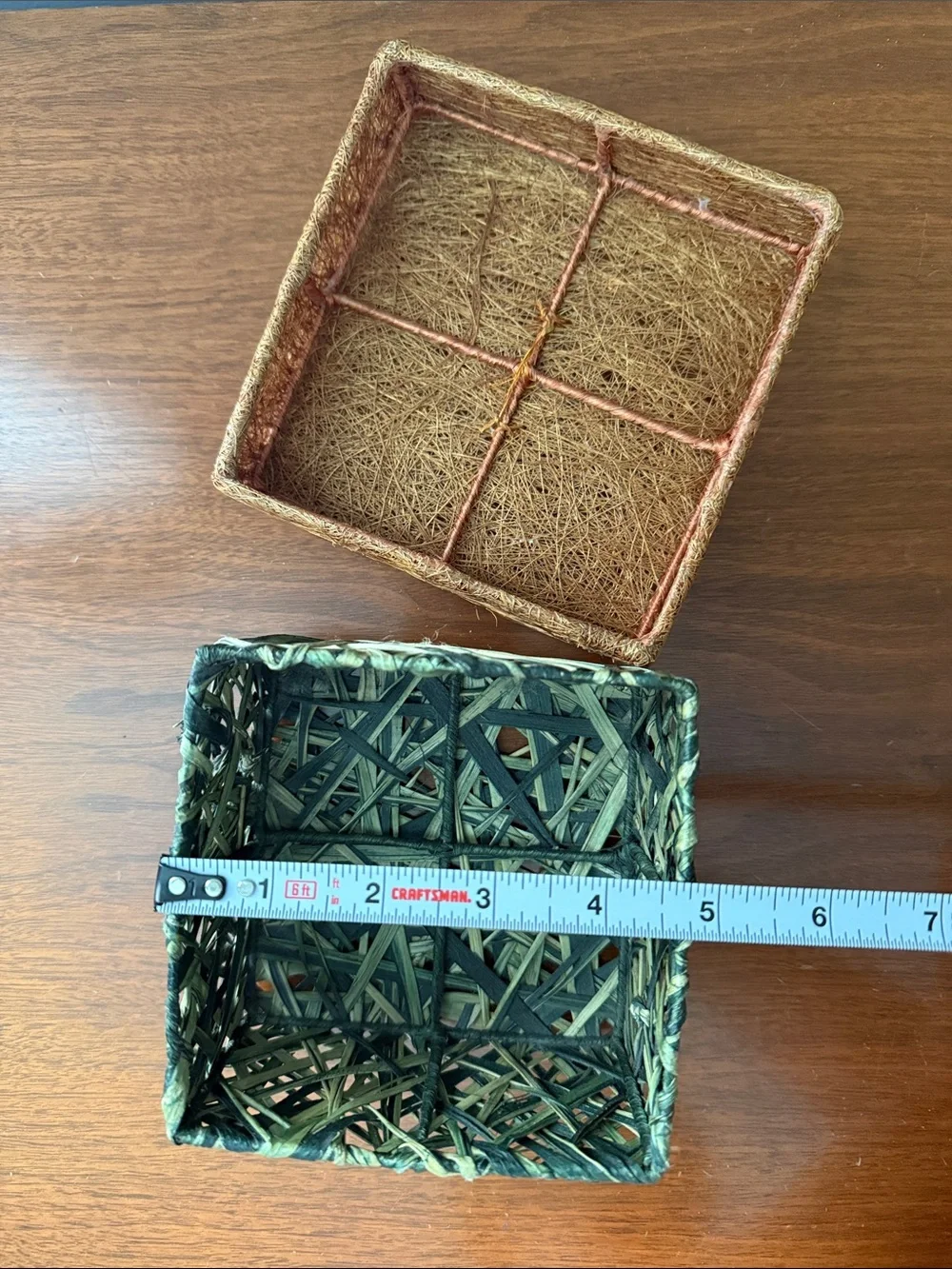 Woven Decorative Storage Box in Natural Brown and Black